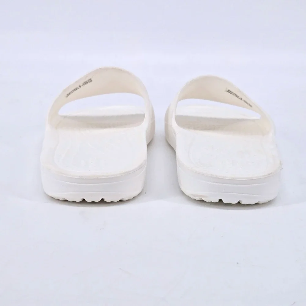 Crocs Classic Slide White Monochrome Waterproof Comfort Pool Beach Sandals W5